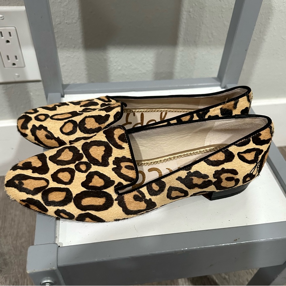 Sam Edelman Leopard Calf Hair Flats size 7.5